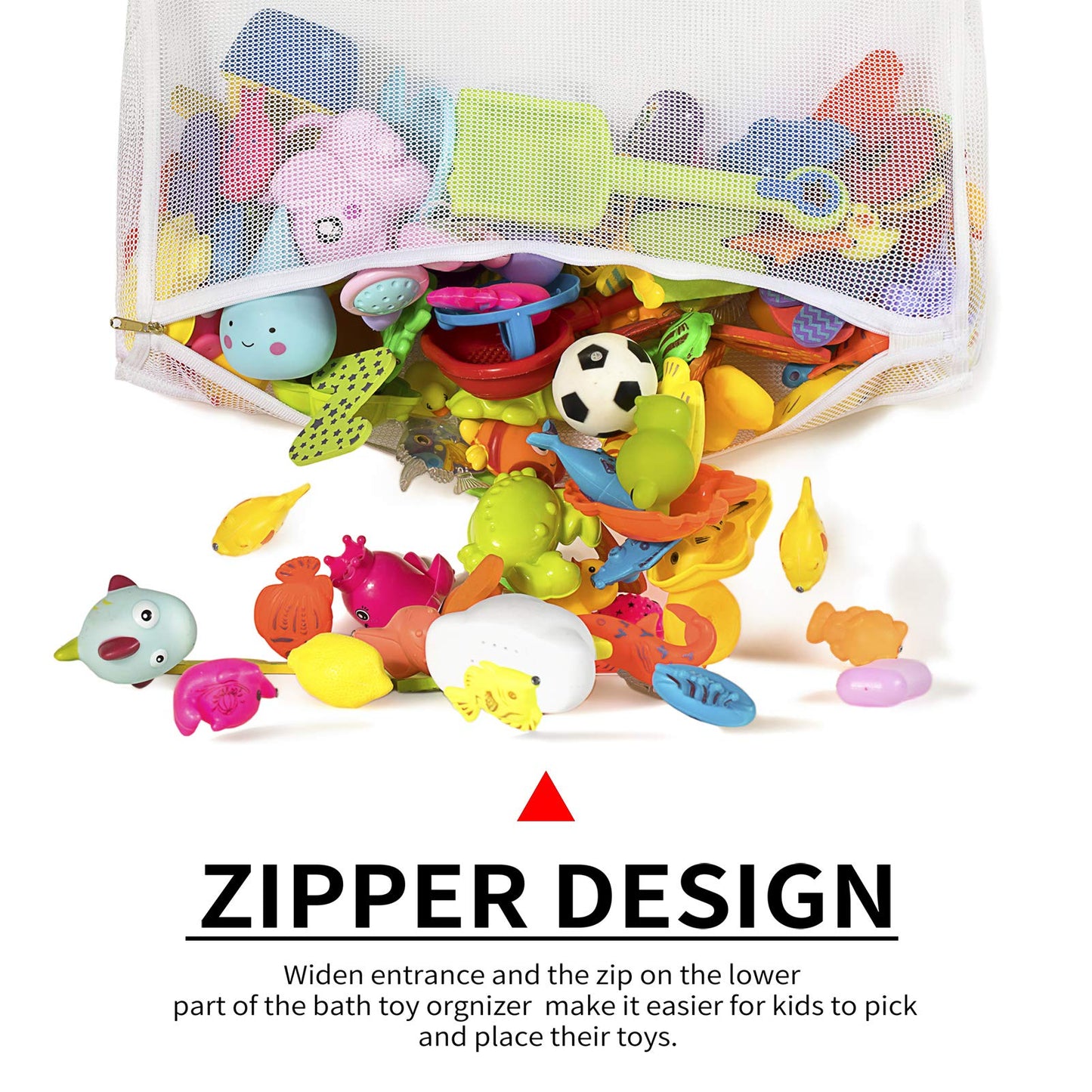 Ligereza Baby Mesh Bath Toy Organizer — Ultra Large Capacity, Multiple Hanging Options