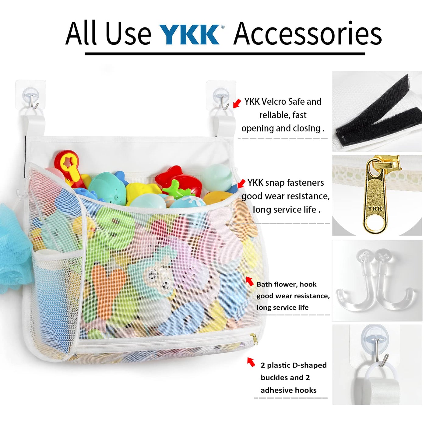 Ligereza Baby Mesh Bath Toy Organizer — Ultra Large Capacity, Multiple Hanging Options