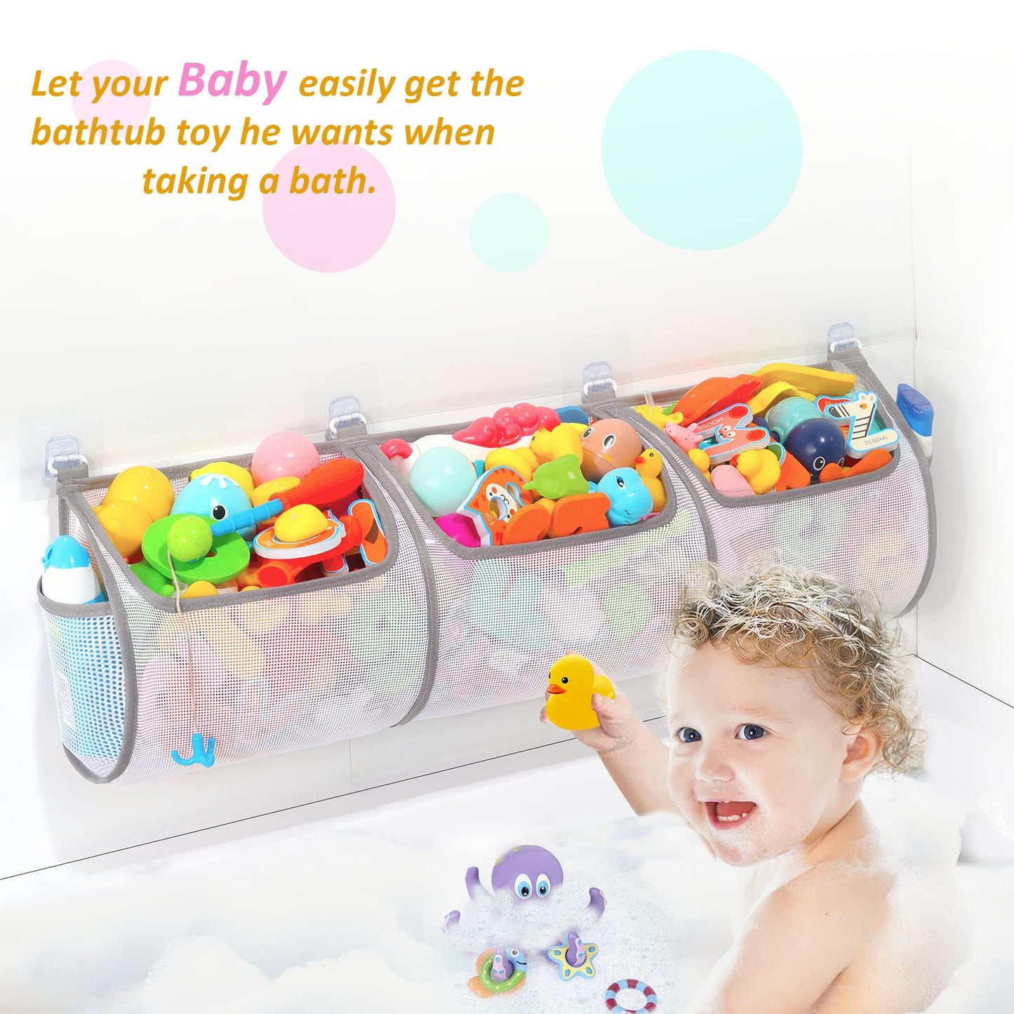 Ligereza Bathtub Toy Holder – Quick-Dry Mesh Organizer for Kids