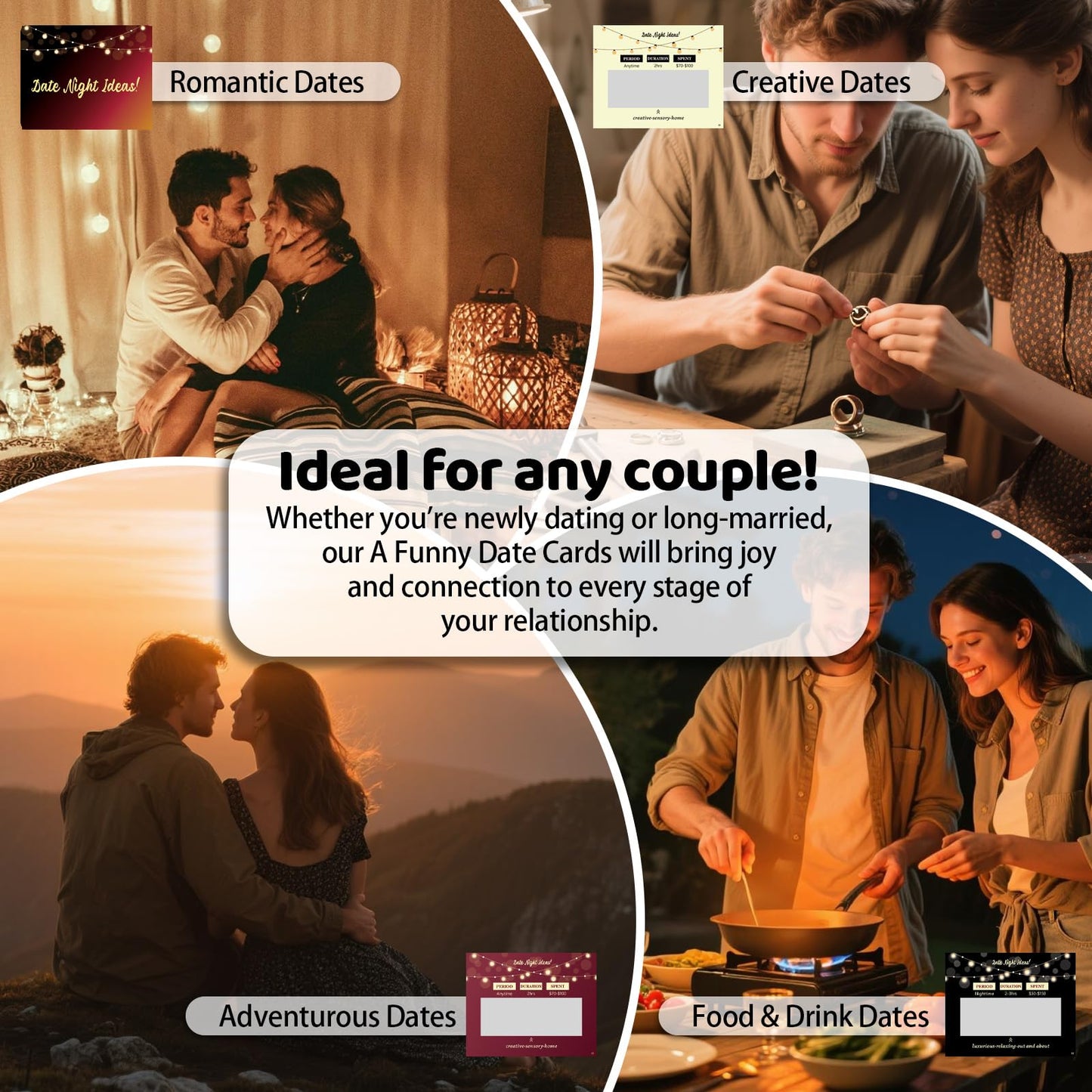 LIGETON 40 Scratch-Off Date Night Cards – Romantic Gifts for Couples