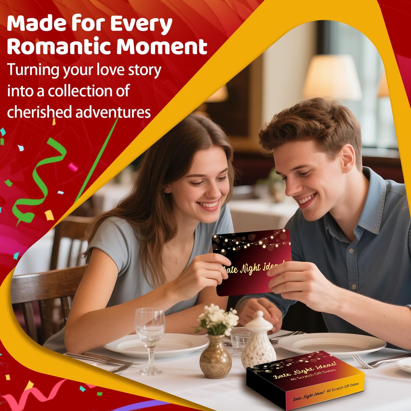 LIGETON 40 Scratch-Off Date Night Cards – Romantic Gifts for Couples