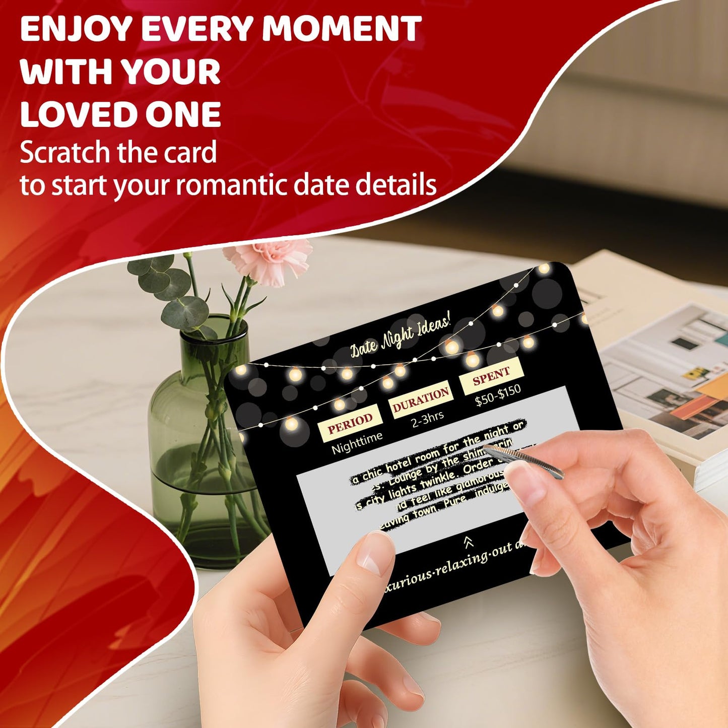 LIGETON 40 Scratch-Off Date Night Cards – Romantic Gifts for Couples
