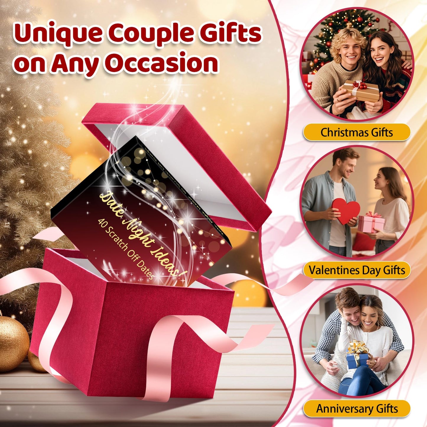 LIGETON 40 Scratch-Off Date Night Cards – Romantic Gifts for Couples