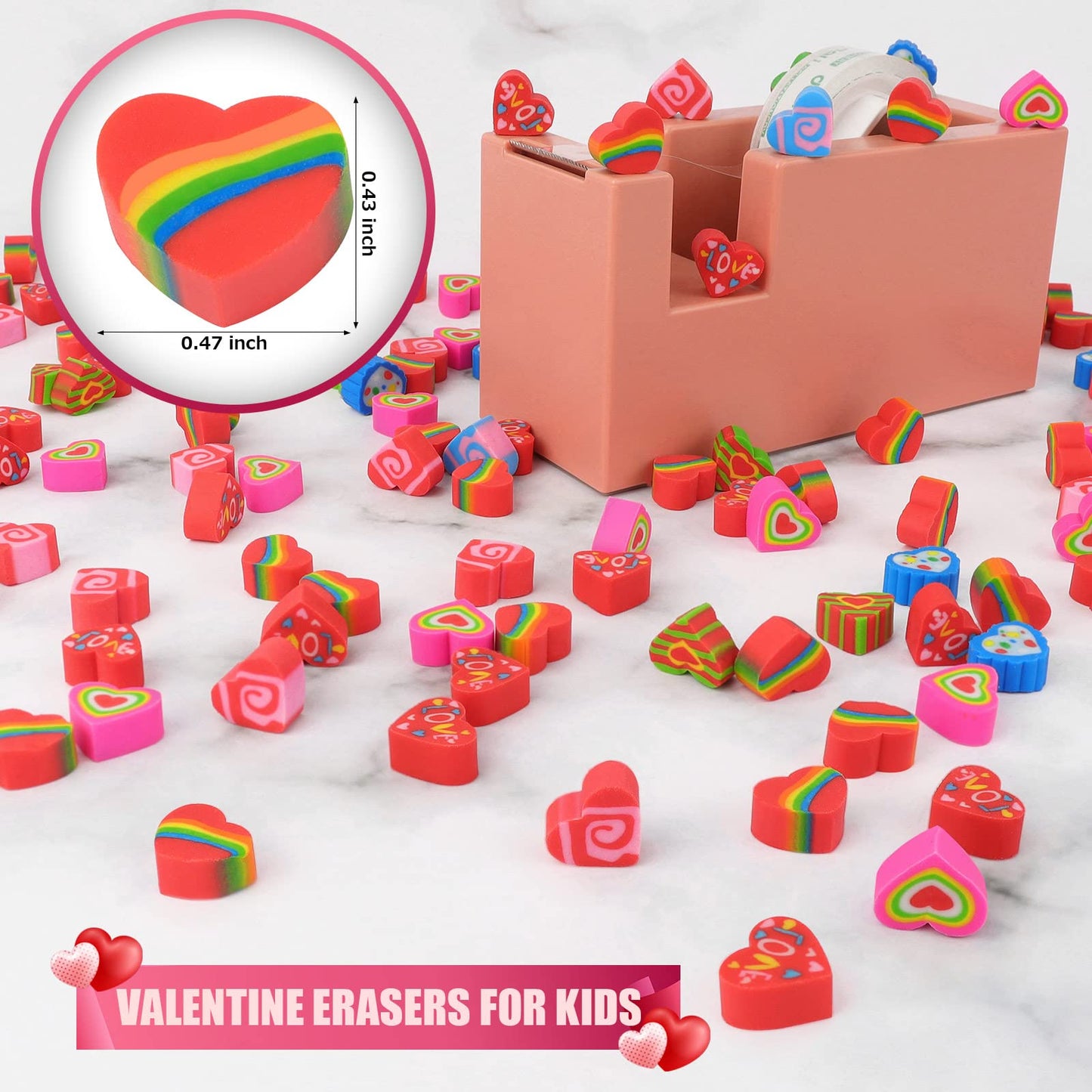 LIGHOON Valentine Mini Erasers Bulk – 240 Heart Shaped Erasers