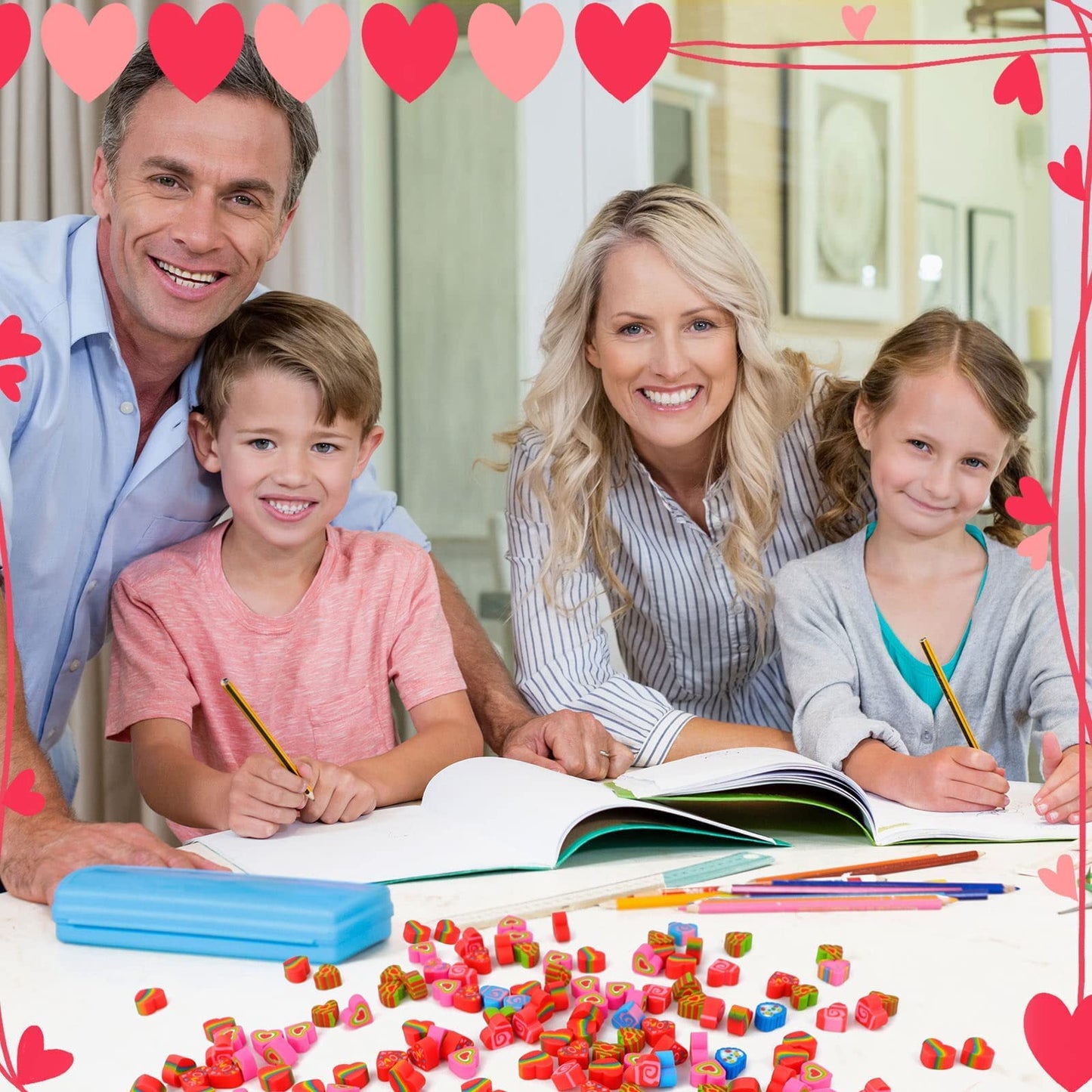 LIGHOON Valentine Mini Erasers Bulk – 240 Heart Shaped Erasers