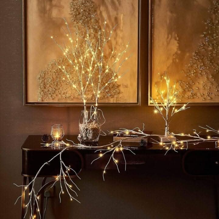 6ft LED Artificial Birch Garland Battery Operated Twig Decoration