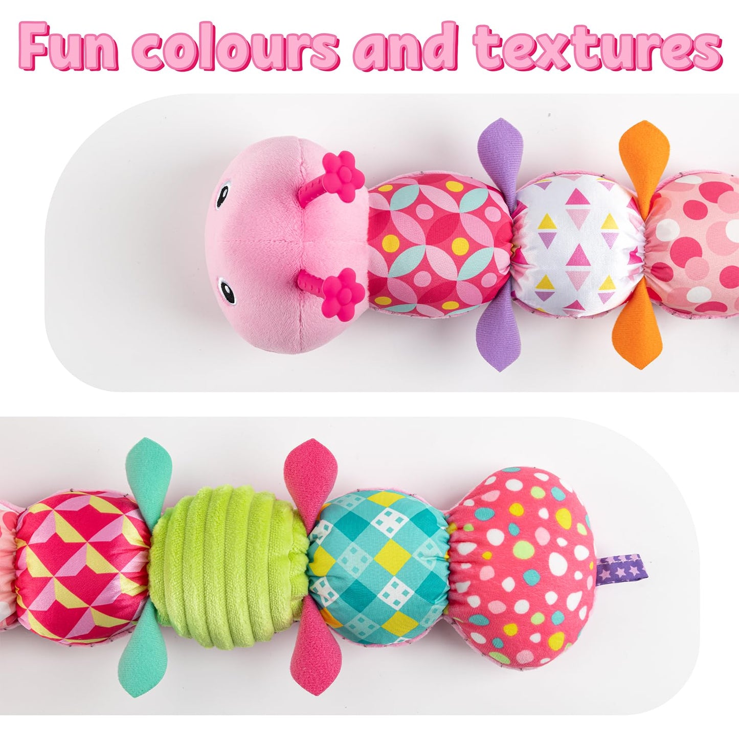 LIGHTDESIRE Baby Toys Musical Caterpillar – Plush Sensory Tummy Time Toy