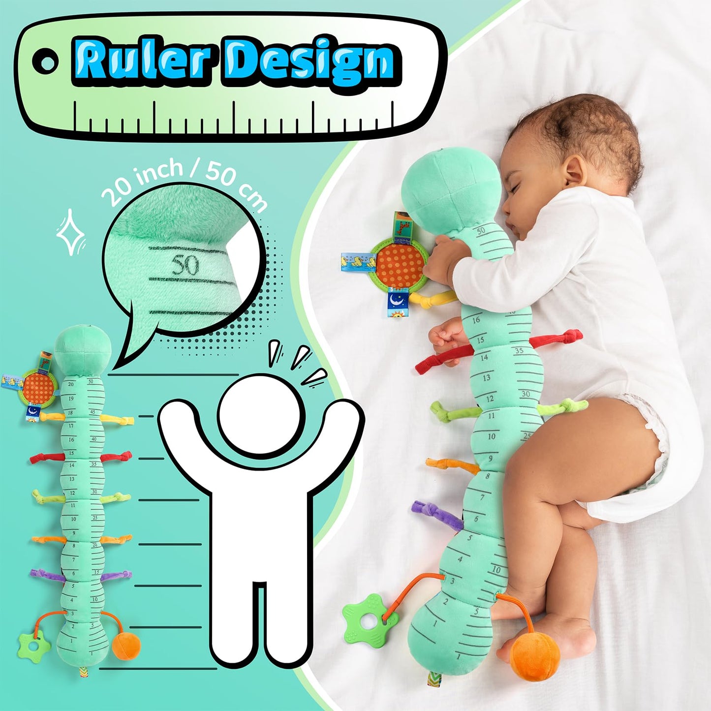 LIGHTDESIRE 8-in-1 Musical Caterpillar Toy for Babies 6-12M – Sensory & Teething
