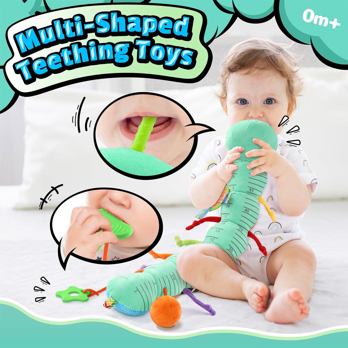 LIGHTDESIRE 8-in-1 Musical Caterpillar Toy for Babies 6-12M – Sensory & Teething