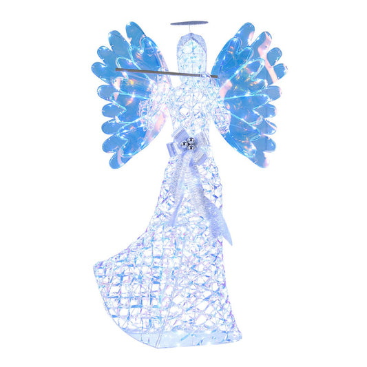 Lighted Angel Christmas Decoration with Flute and 250 LED Lights