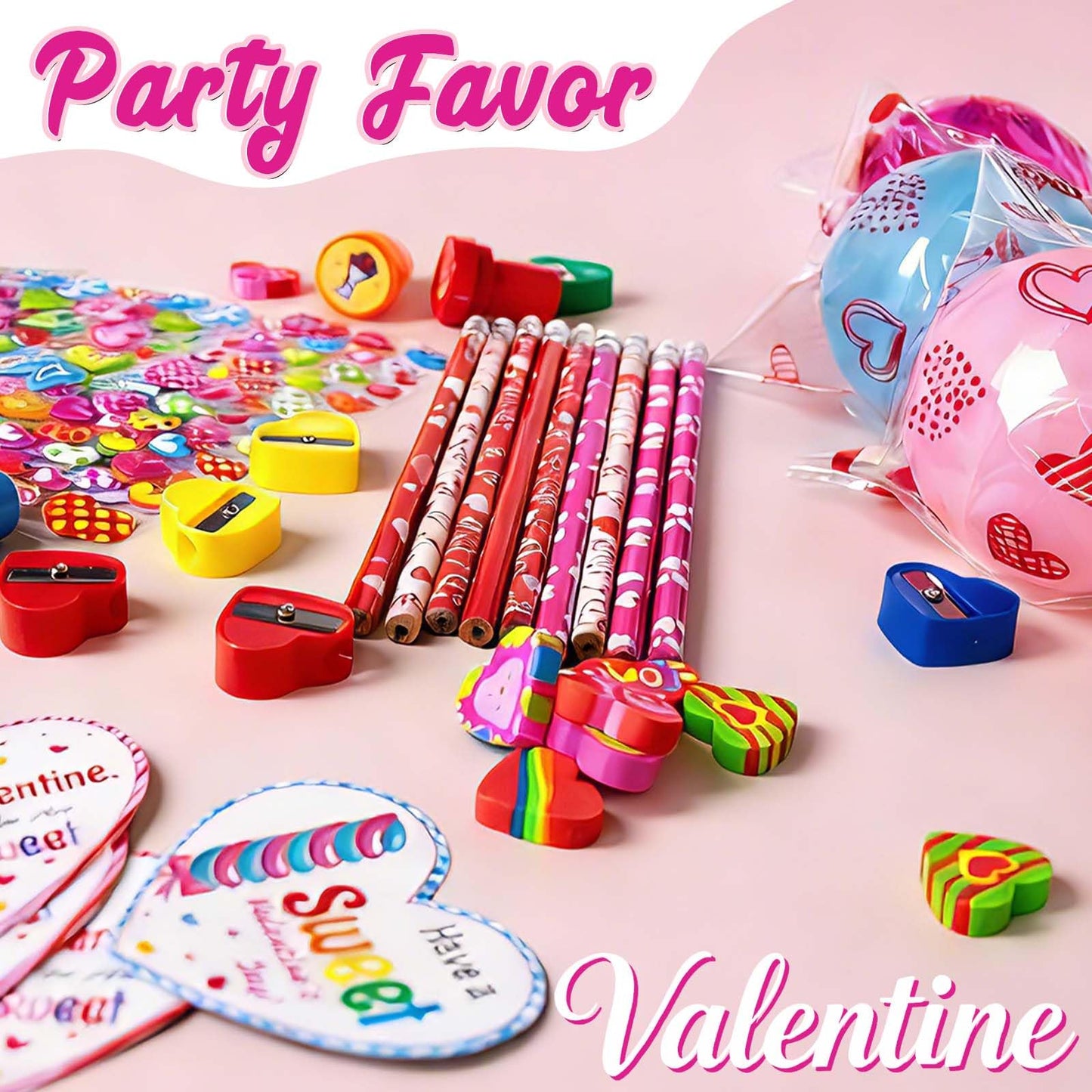 LIHOME 24-Pack Giant Lollipop Valentines Kit for Kids — Cards & Party Favors