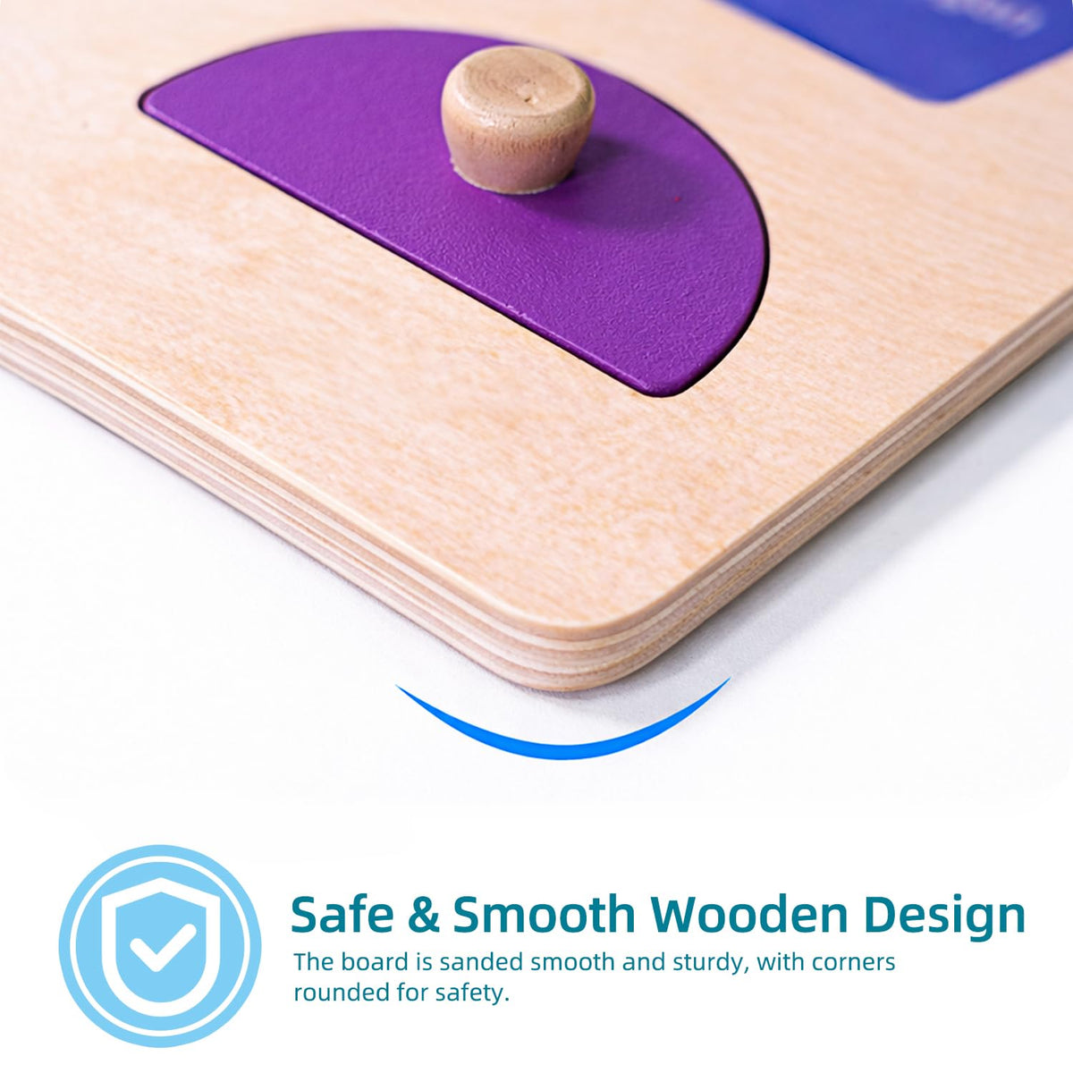 LiKee Wooden Shape Peg Puzzle Board – Educational Geometric Learning with Knobs
