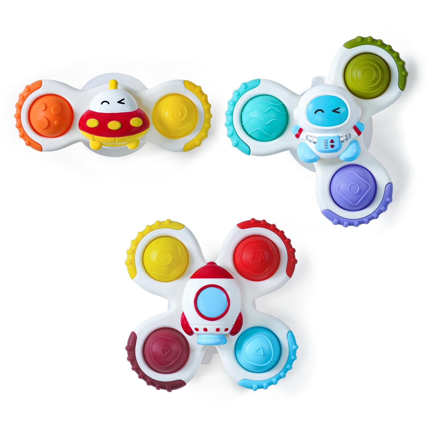 LiKee Strong Suction Cup Fidget Rotating Bath Toy for Baby 10+ Months | Travel & Window Play
