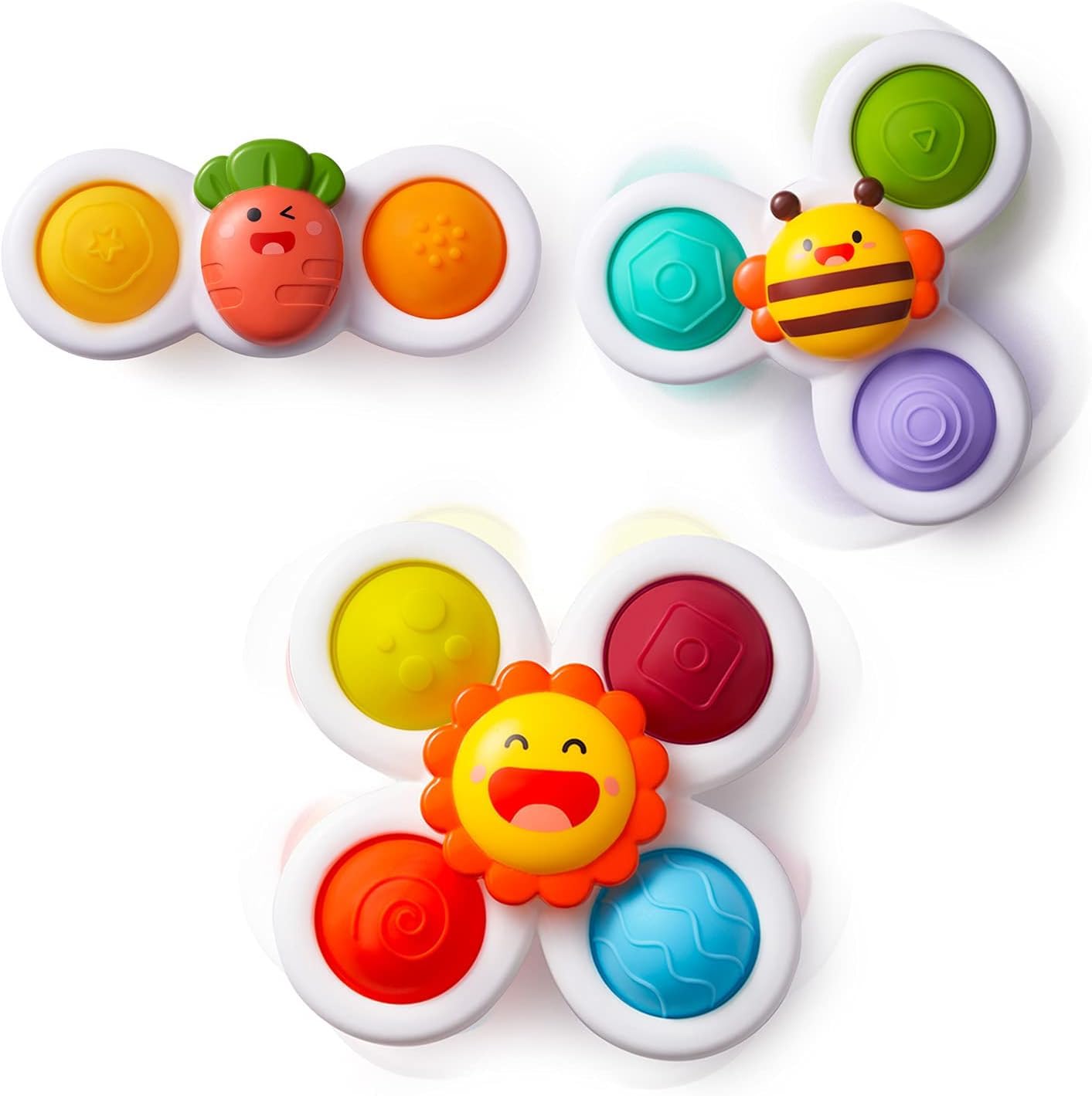 LiKee Strong Suction Cup Fidget Toy — Rotating Sensory Bath Play for Baby (10+ Months)