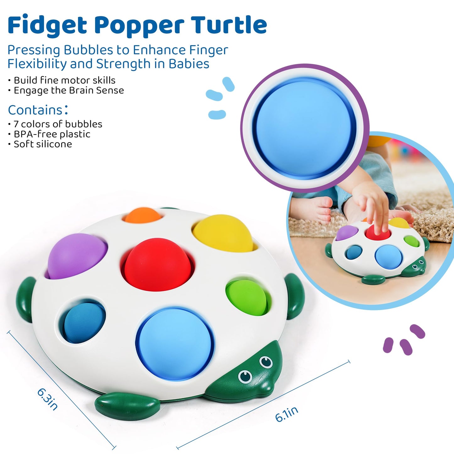 LiKee Fidget Popper Baby Toy — Montessori Sensory Toy for 10+ Months
