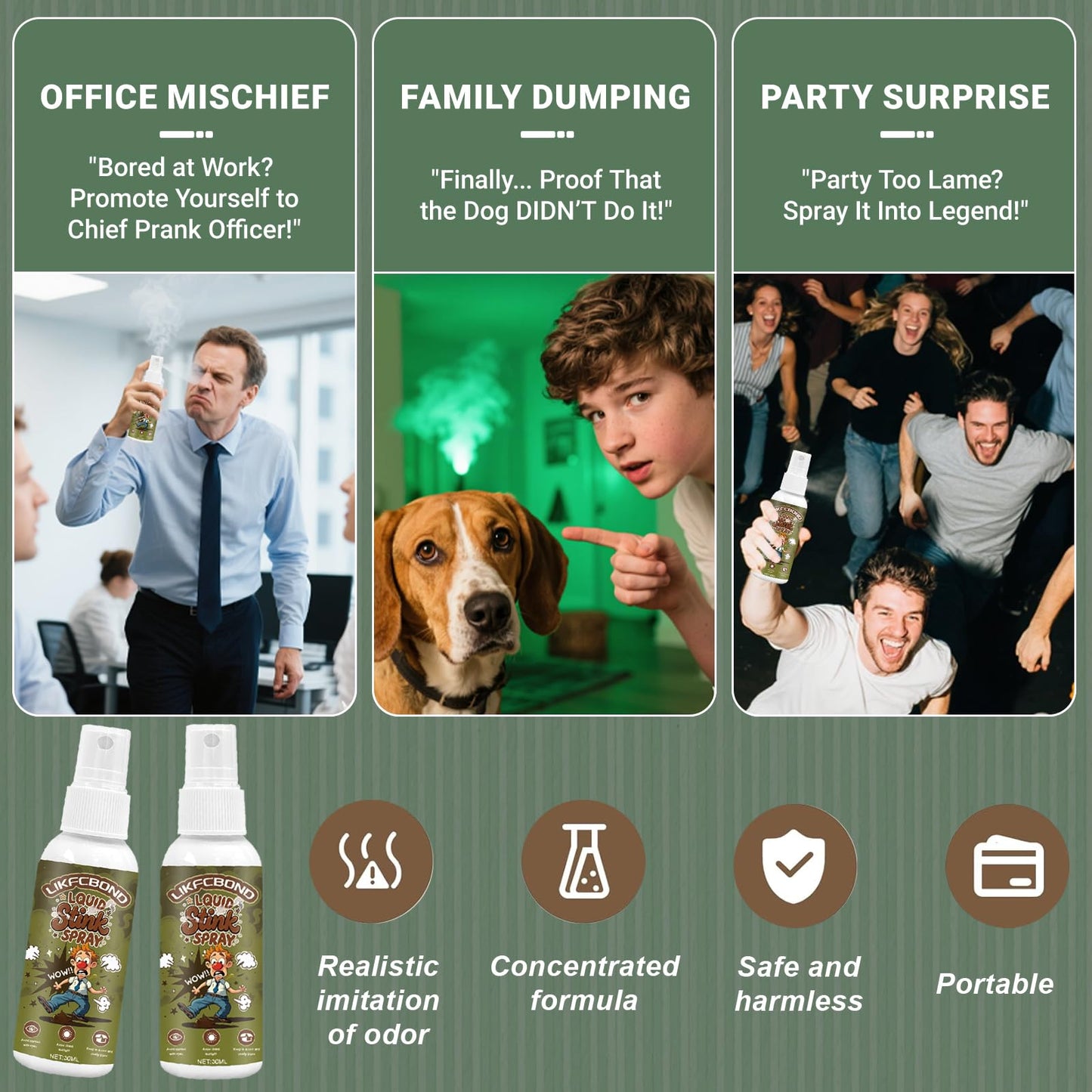 LIKFCBOND Stink Spray Extra Strong – Long-Lasting Prank Spray (30ml)