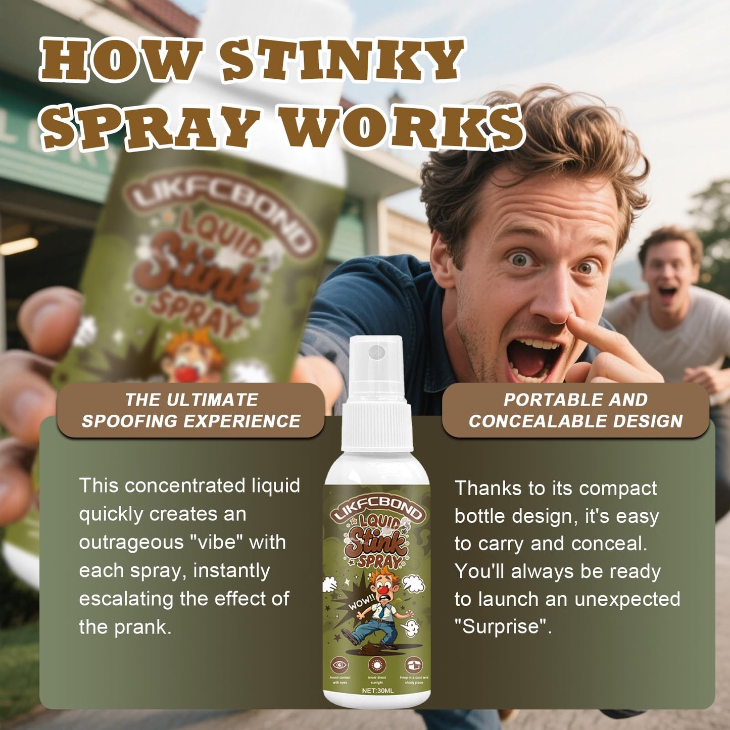 LIKFCBOND Stink Spray Extra Strong – Long-Lasting Prank Spray (30ml)