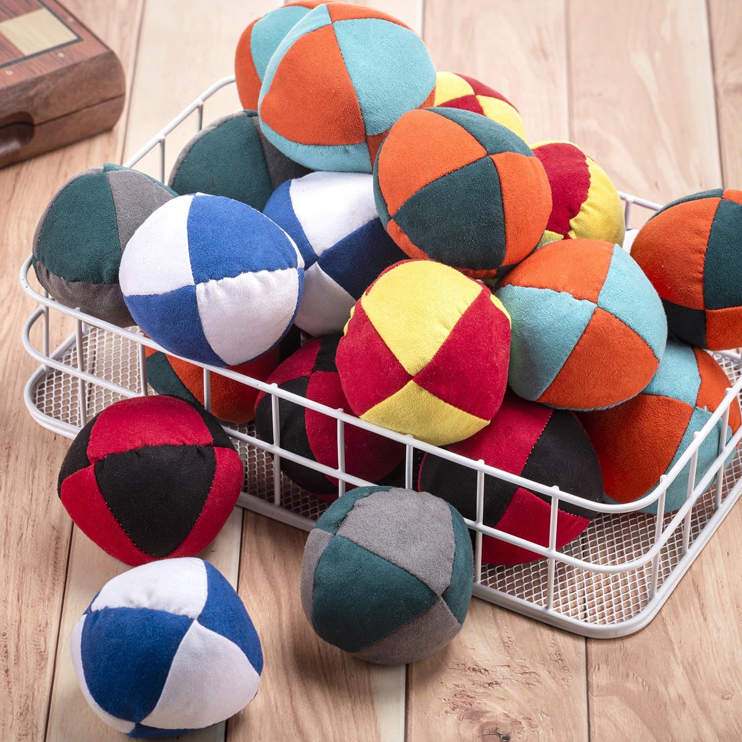 Liliful 24 Pcs Footbag Bulk – Multicolor 2.56-Inch Sacks for Indoor Play