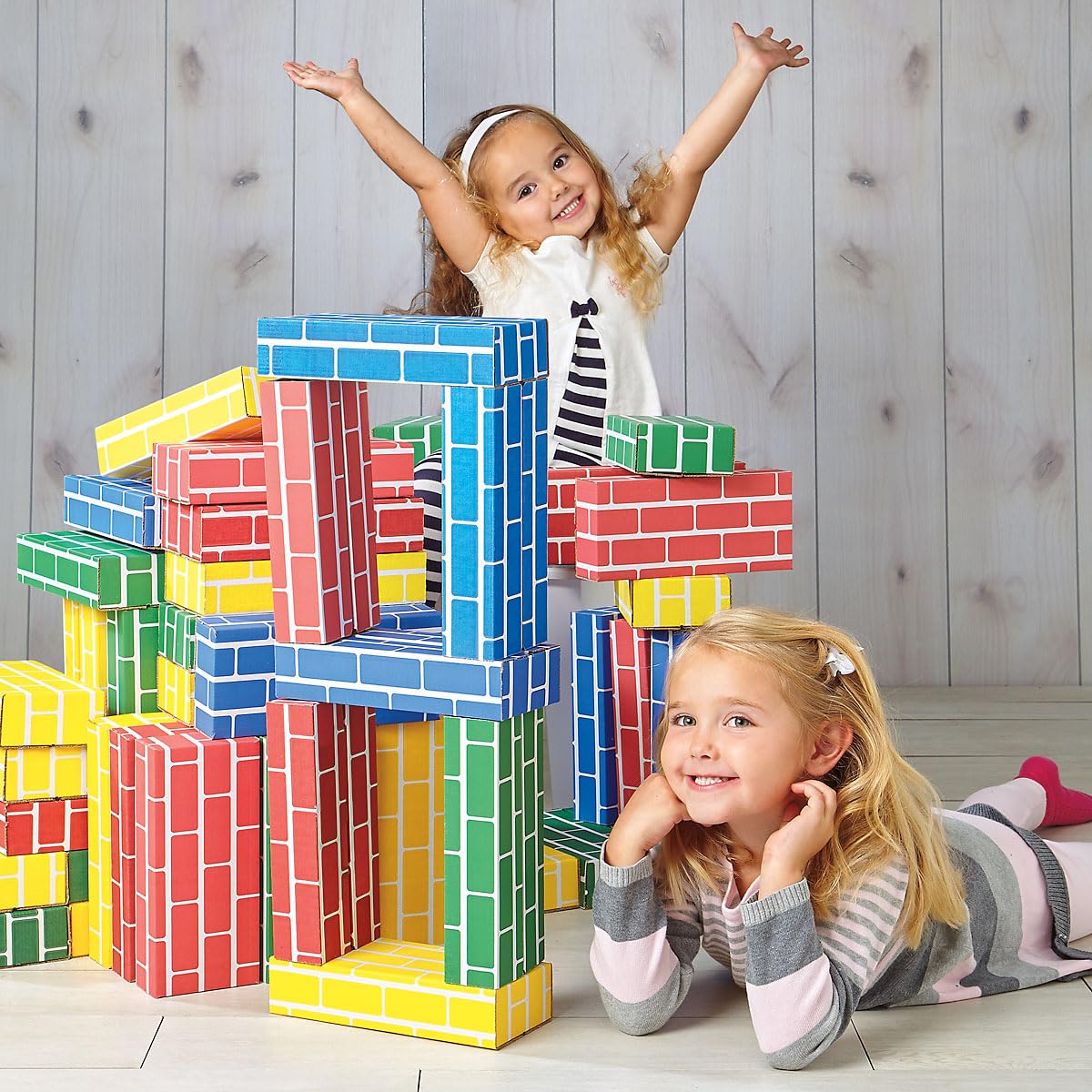 Lillian Vernon Primary Building Bricks – 24 Cardboard Blocks (9x4x2 in)