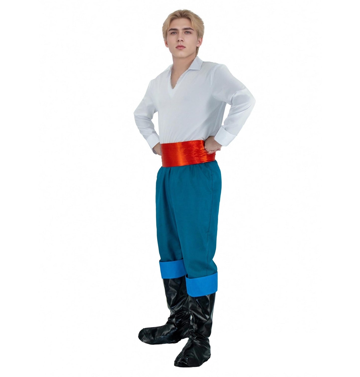 LILLIWEEN Prince Eric Costume for Men - Cosplay Halloween Outfit 2XL