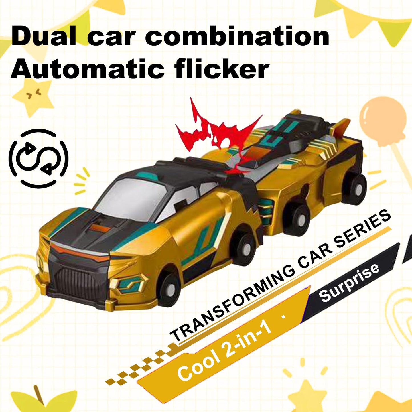 Liluwushe 2-in-1 Collision Transformation Dinosaur Car Toy | Magnetic Convertible Robot for Kids