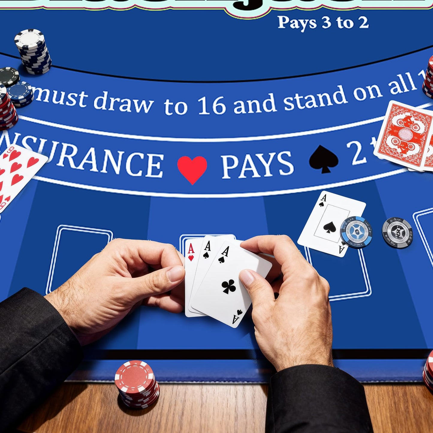 LILXIU 70x35-Inch Poker Mat – Non-Slip, Waterproof Tabletop for Home Game Nights