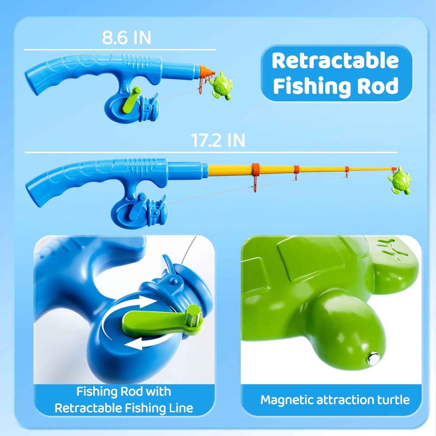 LILYBUDS Magnetic Fishing Game Toys for Kids – 35 Fish, Poles & Nets, Ages 3-8
