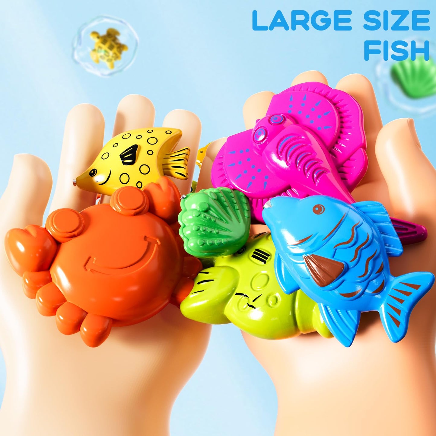 LILYBUDS Magnetic Fishing Game Toys for Kids – 35 Fish, Poles & Nets, Ages 3-8