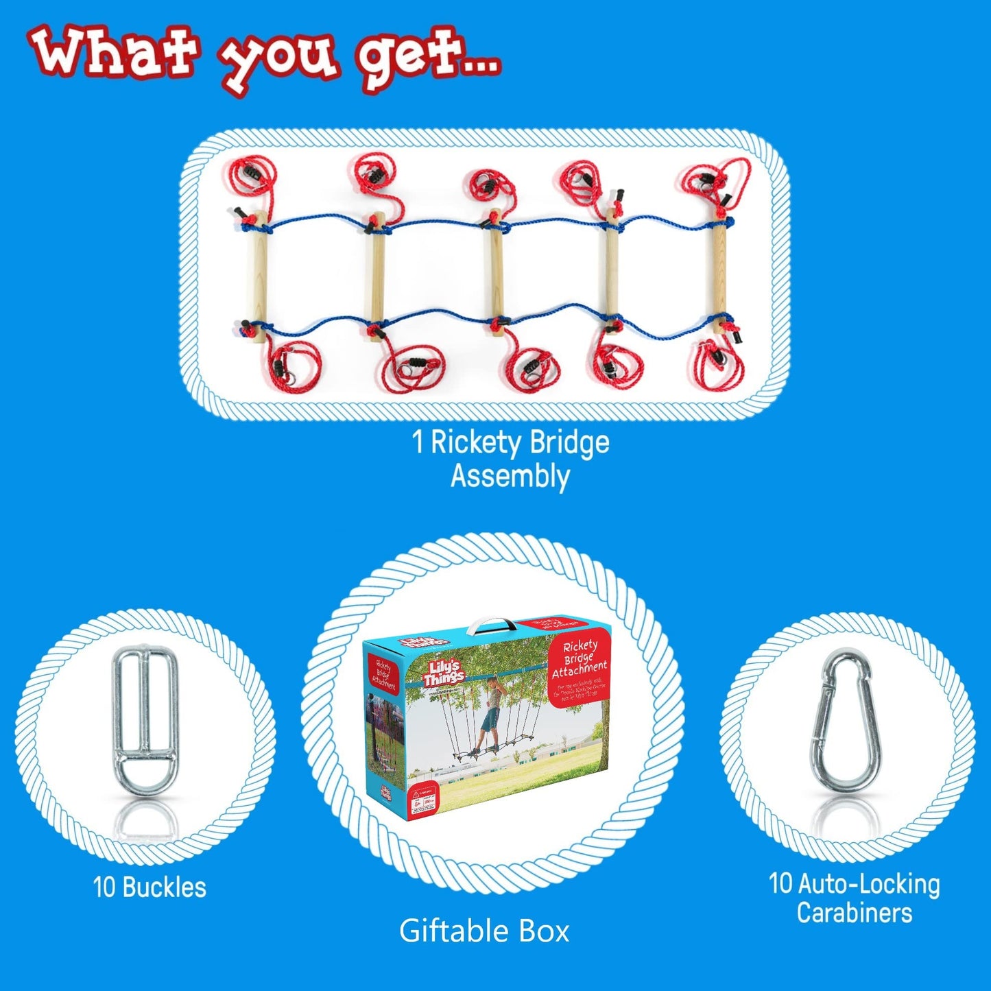 Rickety Bridge Attachment by Lily's Things — Exclusive for Double Slackline Course Sets