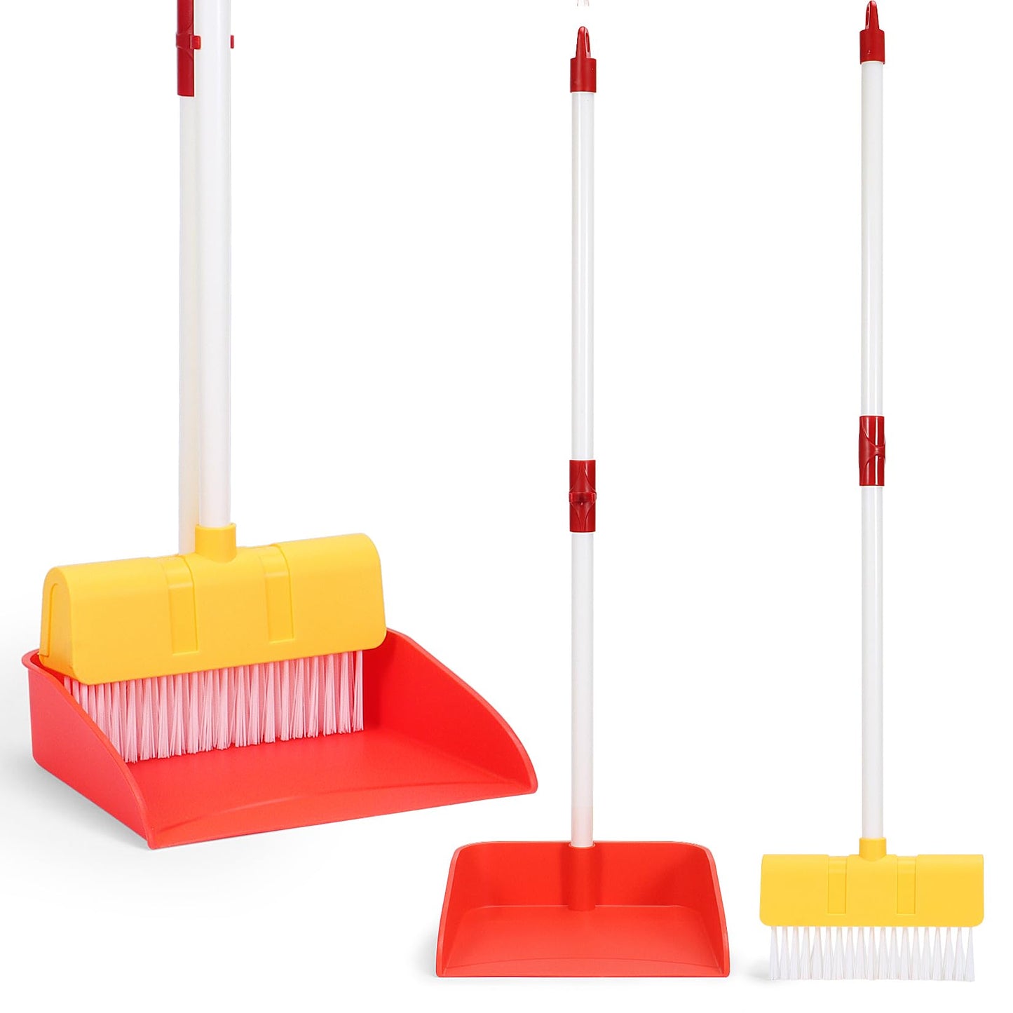 LIMIROLER Kids Cleaning Broom & Dustpan Set — Safe, Lightweight Pretend Play Toy (Ages 3–6)