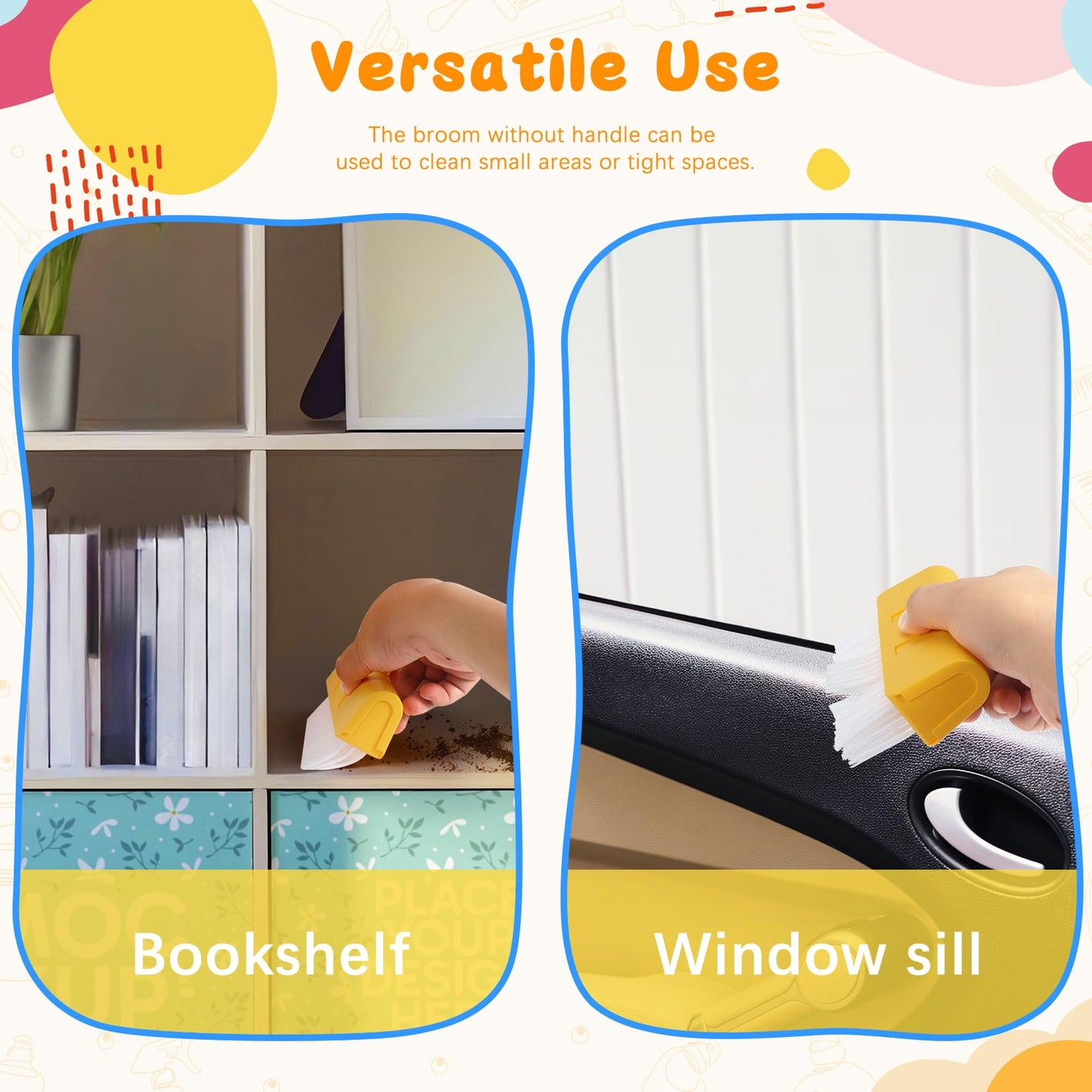 LIMIROLER Kids Cleaning Broom & Dustpan Set — Safe, Lightweight Pretend Play Toy (Ages 3–6)