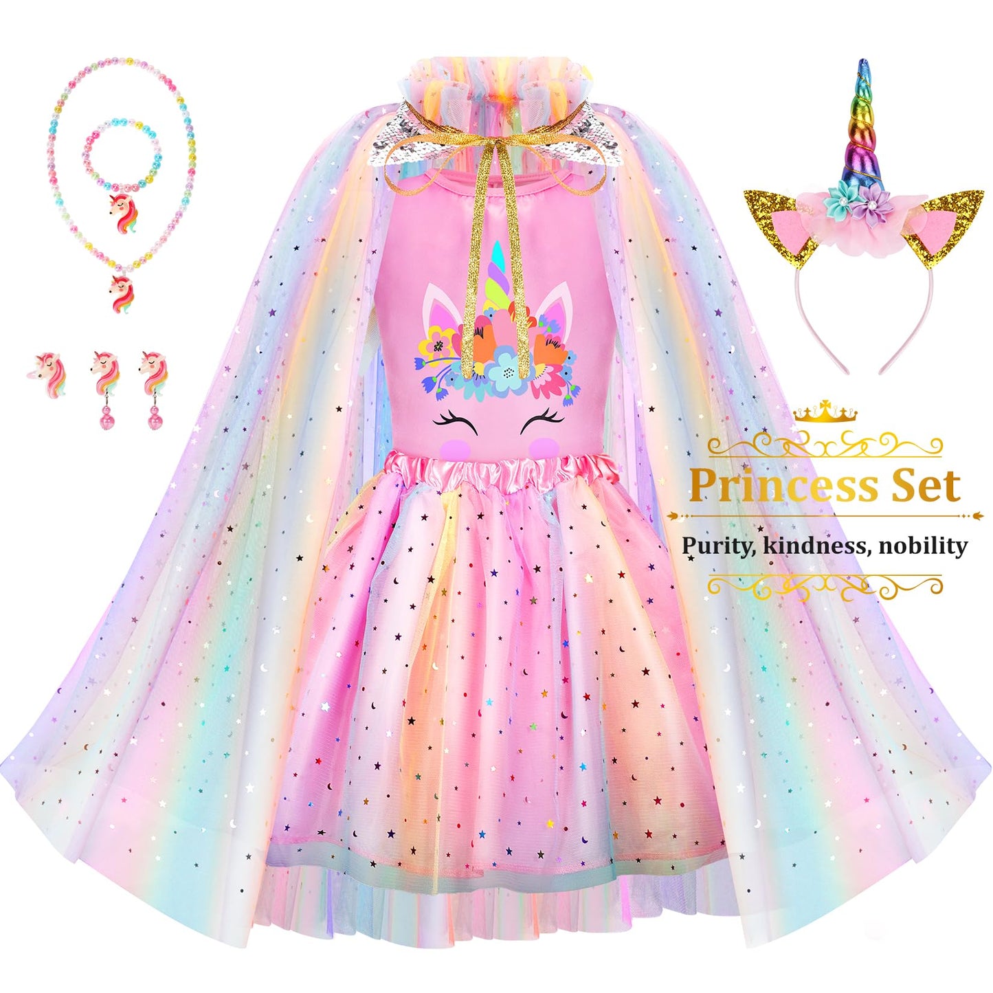 LIMIROLER 18 Pcs Princess Dress Up Set for Girls 3-6 – Breathable, Authentic Costume Toys
