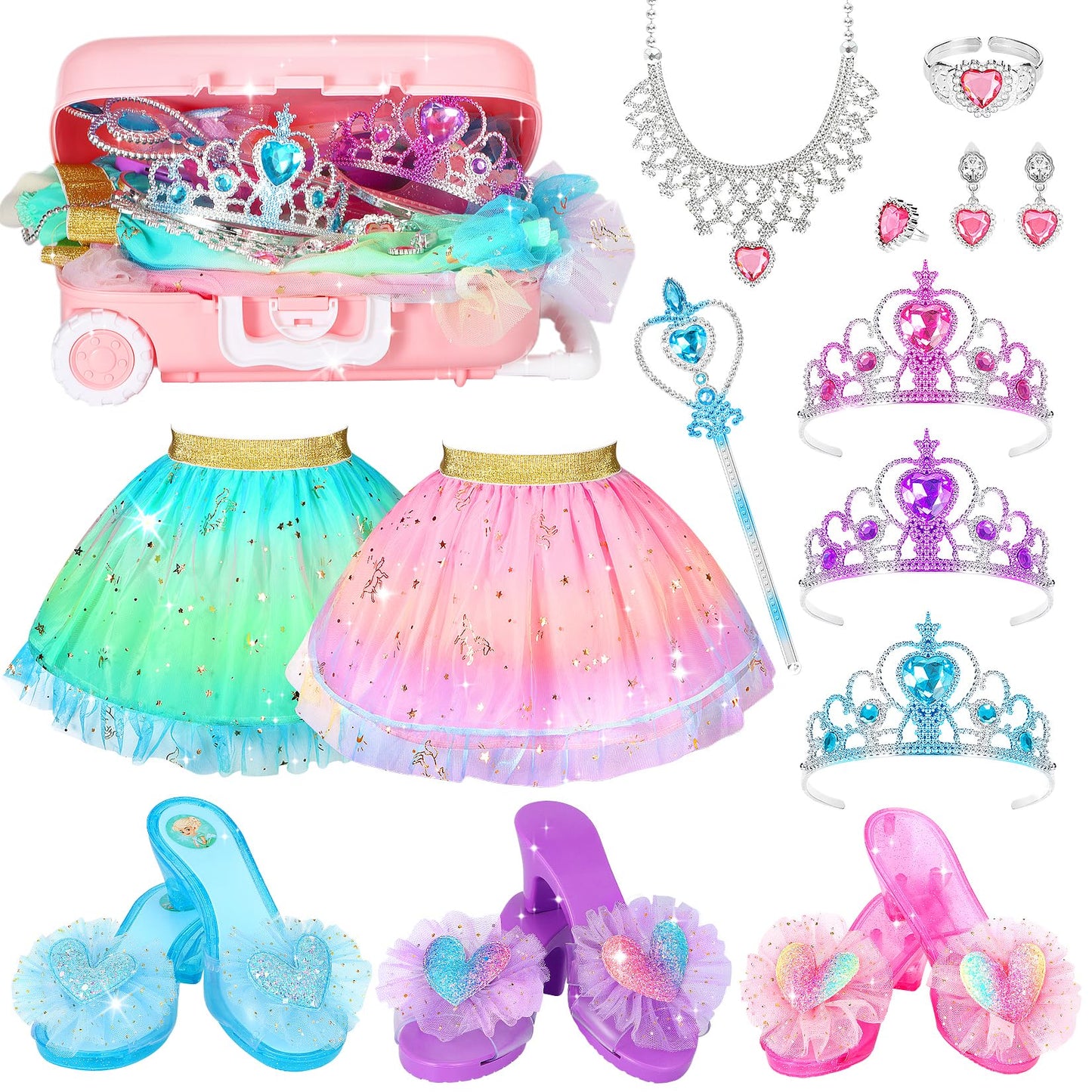 LIMIROLER 19 Pcs Princess Dress Up Shoes Set for Girls Aged 3–6 | Role Play Toys