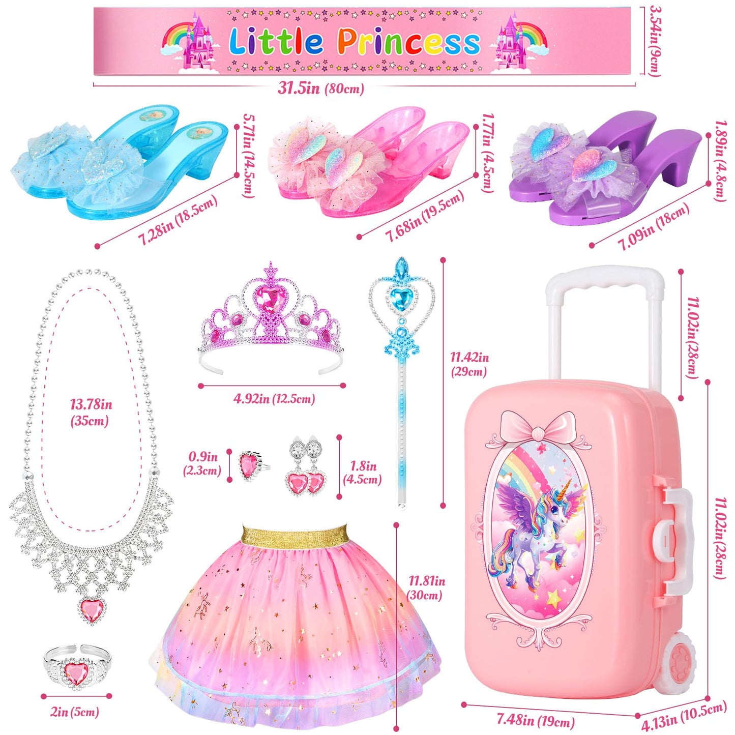 LIMIROLER 19 Pcs Princess Dress Up Shoes Set for Girls Aged 3–6 | Role Play Toys