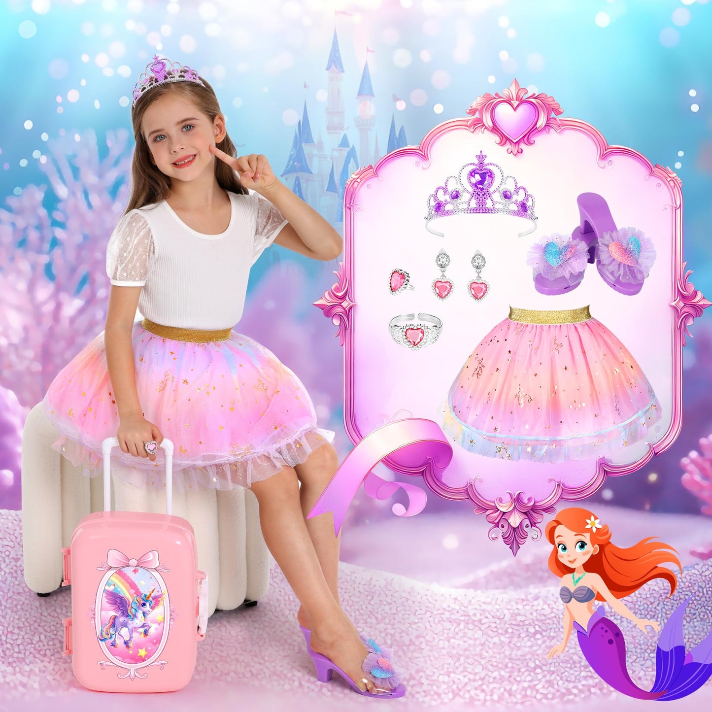 LIMIROLER 19 Pcs Princess Dress Up Shoes Set for Girls Aged 3–6 | Role Play Toys