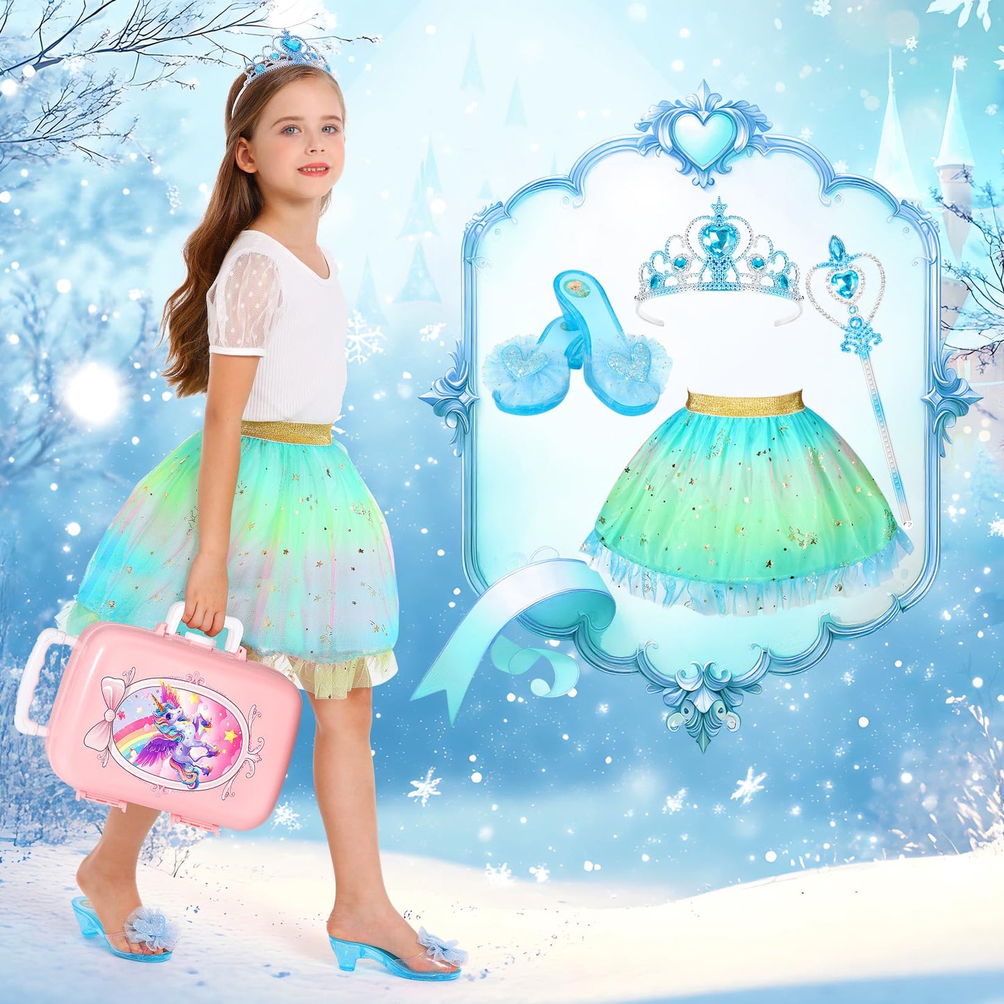 LIMIROLER 19 Pcs Princess Dress Up Shoes Set for Girls Aged 3–6 | Role Play Toys