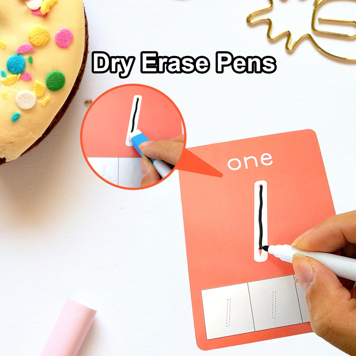 Limque Number Flash Cards for Toddlers – 0 to 25 & 30 to 100, 36 Double-Sided Cards + 5 Dry Erase Pens
