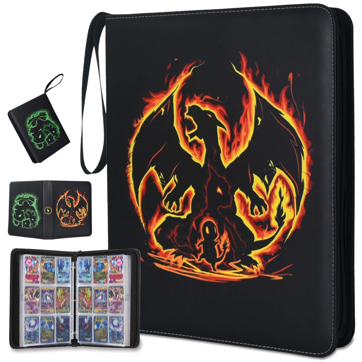LIMSTDIC Card Binder with Sleeves — 9-Pocket, Holds 900 Cards, Zippered PU Cover