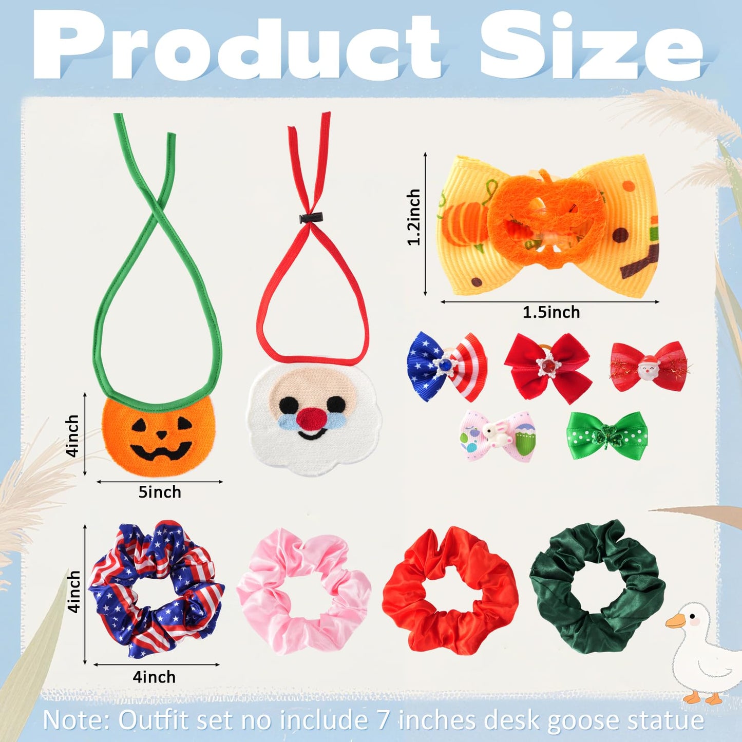 Linastu 6 Set 7inch Desk Goose Outfits | Dress-Up Accessories for Magnetic Desk Goose