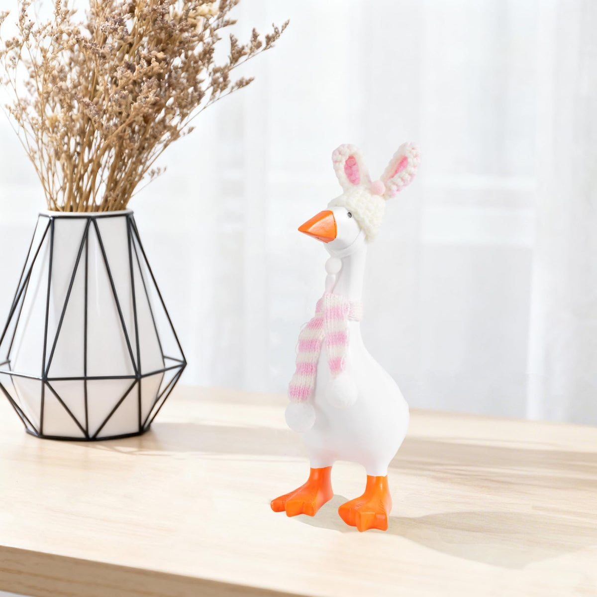 linastu 6-set 7-inch Desk Goose Outfits | Colorful Hat & Scarf Accessories for Magnetic Desk Goose