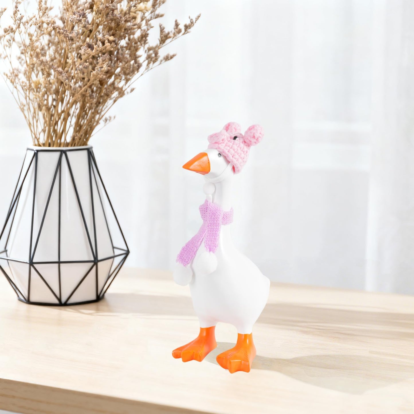 linastu 6-piece set 7inch desk goose outfits – cozy animal hats & scarves for magnetic desk goose