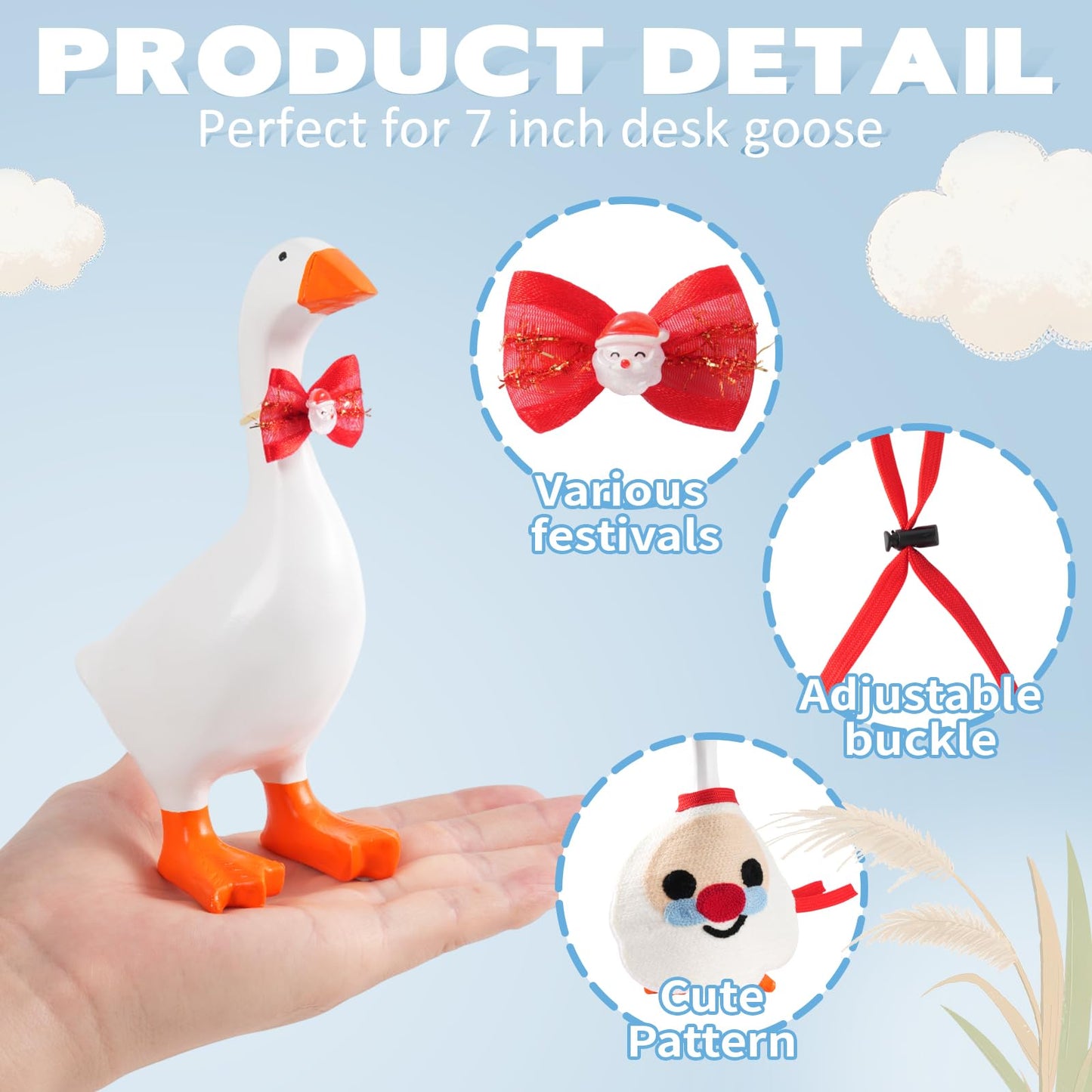 Linastu 6 Set 7inch Desk Goose Outfits | Dress-Up Accessories for Magnetic Desk Goose