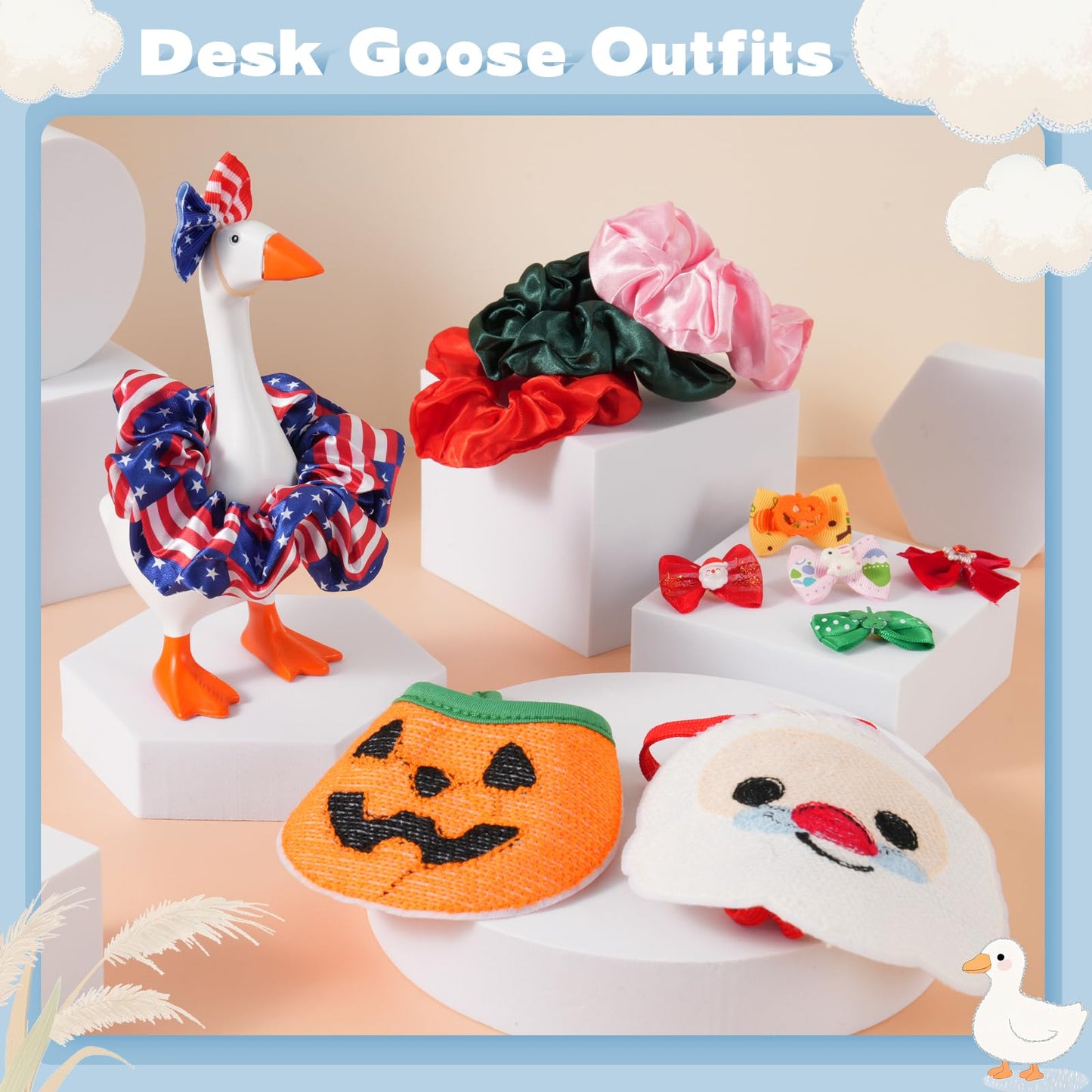 Linastu 6 Set 7inch Desk Goose Outfits | Dress-Up Accessories for Magnetic Desk Goose