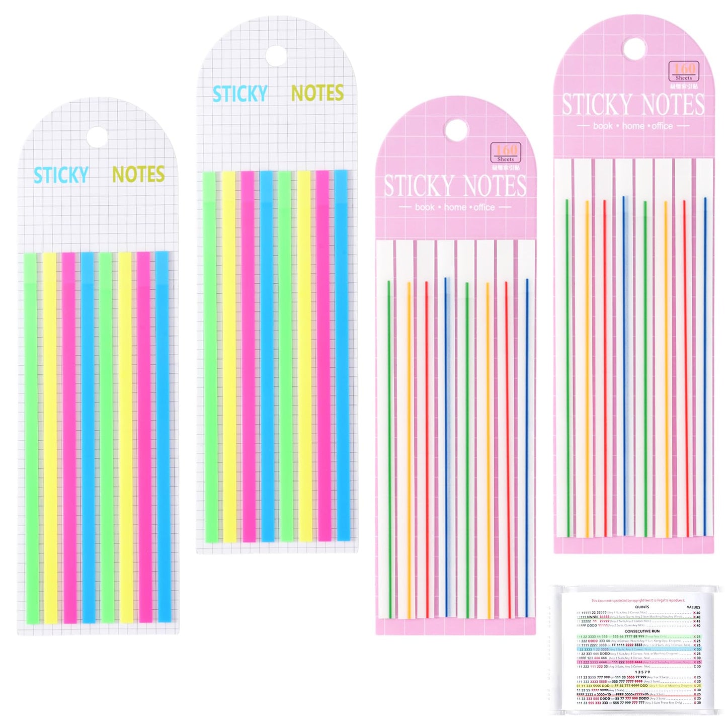 Linastu 640-Pack Mahjong Card Highlighter Tape – Reusable, No Residue, 4-Color Set