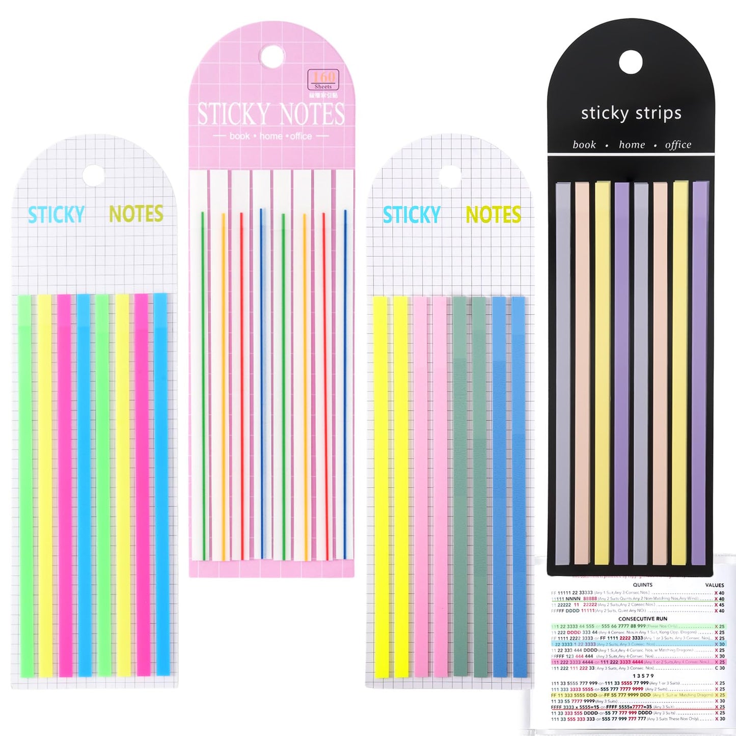 Linastu 640 Pcs Mahjong Card Highlighter Tape — Reusable, No Residue, Transparent Markers