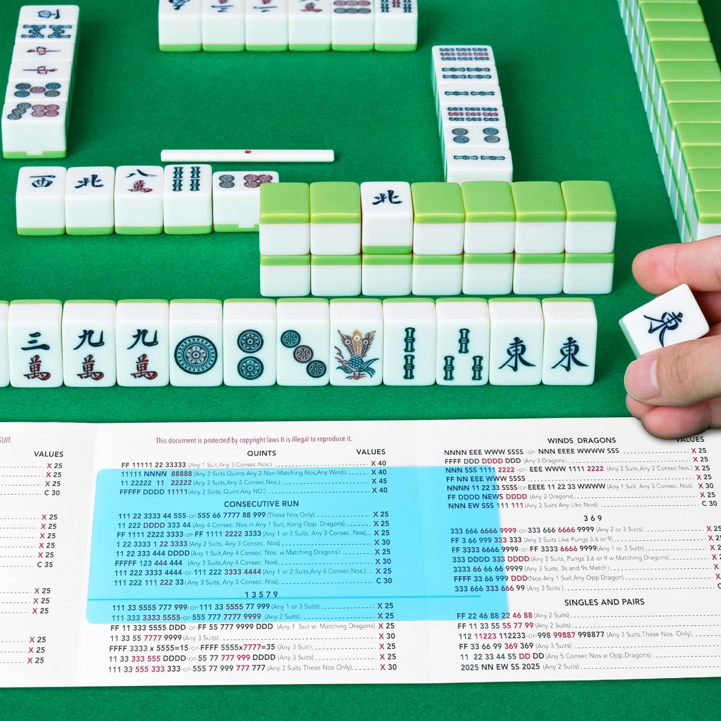 Linastu 4Pack Mahjong Line Finder – Line Reader Guide for Mah Jongg (Blue/Yellow/Green/Pink)