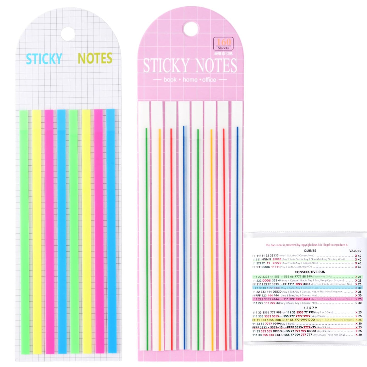 Linastu 320-Pack Mahjong Line Highlighter Tape — Reusable, No-Residue Card Markers