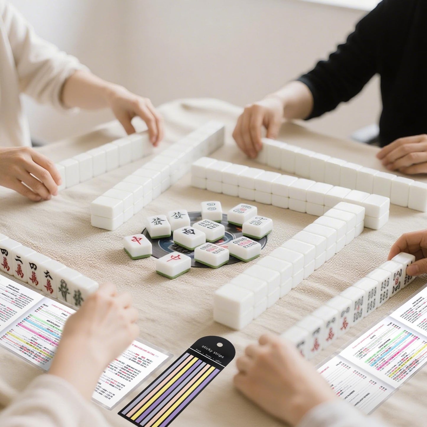 Linastu 640 Pcs Mahjong Card Highlighter Tape — Reusable, No Residue, Transparent Markers