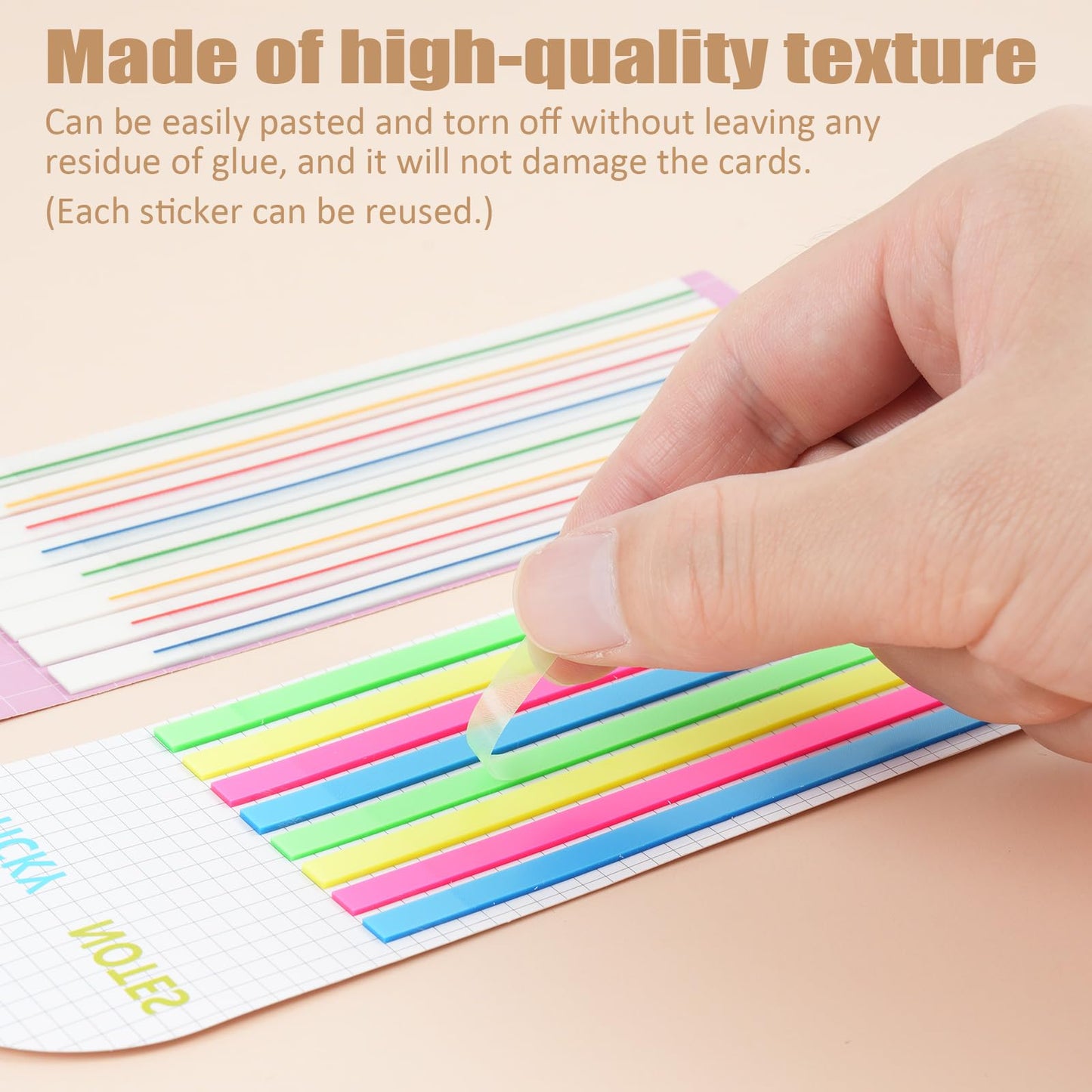 Linastu 640-Pack Mahjong Card Highlighter Tape – Reusable, No Residue, 4-Color Set