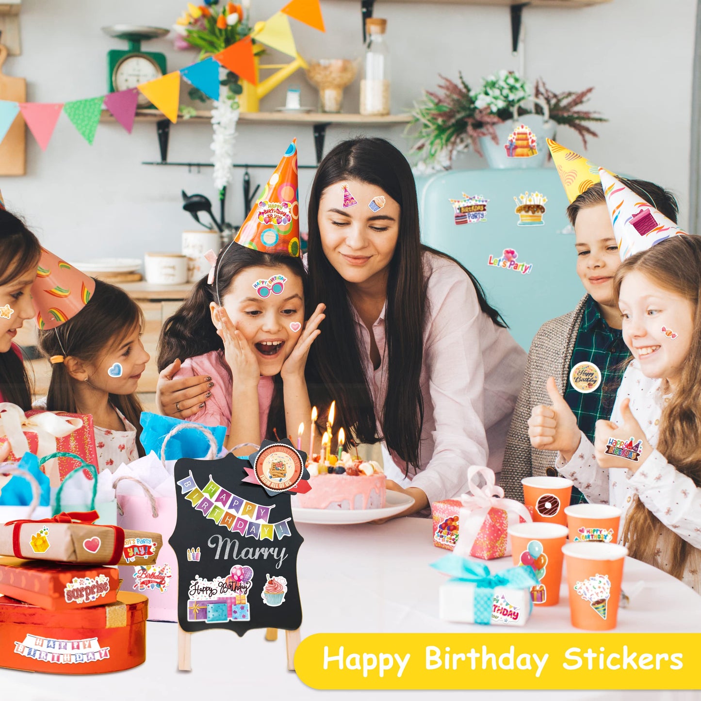 LINAYE 730+ Birthday Sticker Set – 24 Sheets, 62 Designs for Party Decor & Gifts